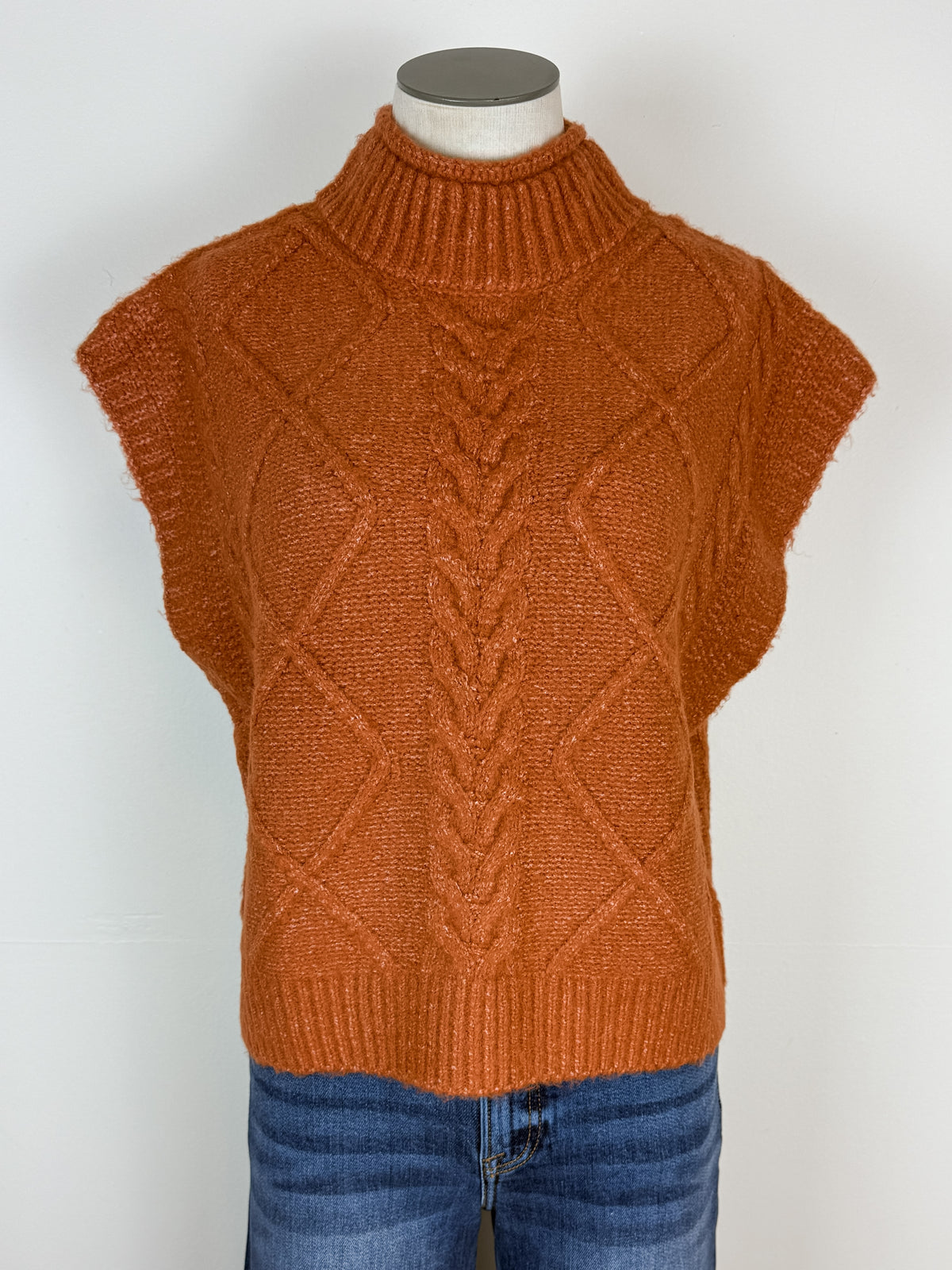 Nellie Sleeveless Sweater in Pumpkin