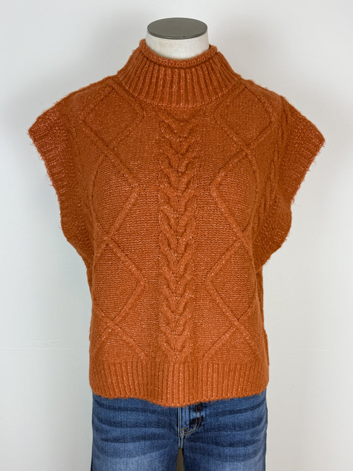 Nellie Sleeveless Sweater in Pumpkin
