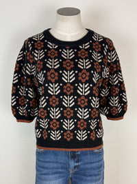 Alexis Short Sleeve Sweater in Black