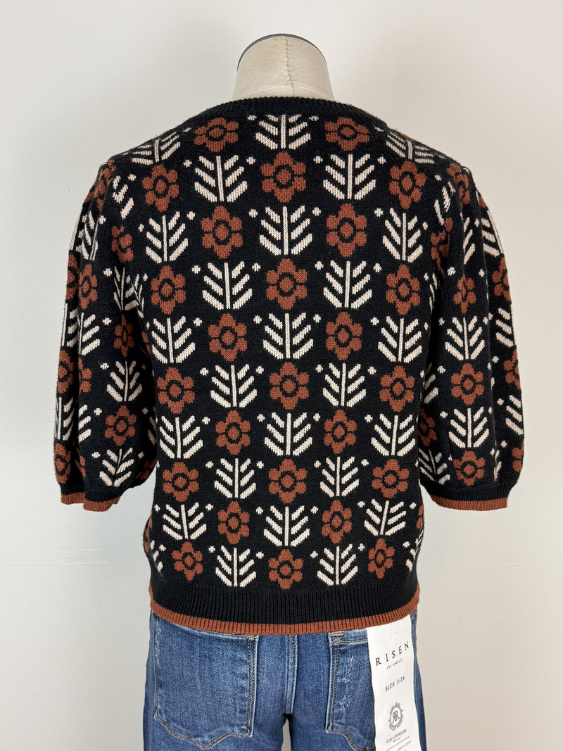 Alexis Short Sleeve Sweater in Black
