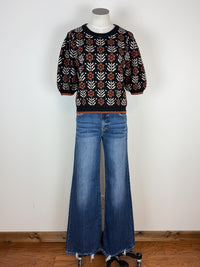 Alexis Short Sleeve Sweater in Black