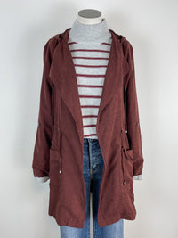 Bridget Mock Neck Sweater in H.Grey/ Burgundy