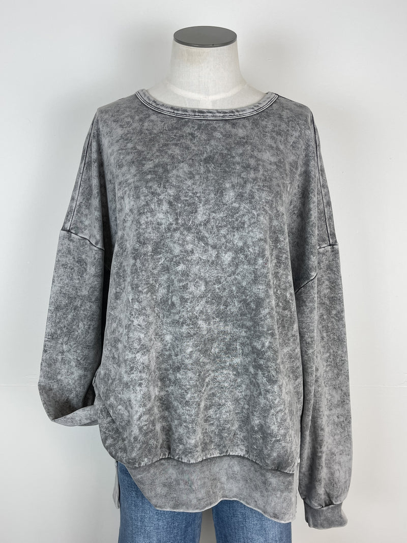 Camila Washed Pullover in Grey