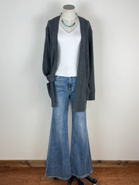 Harper Textured Cardigan in Charcoal