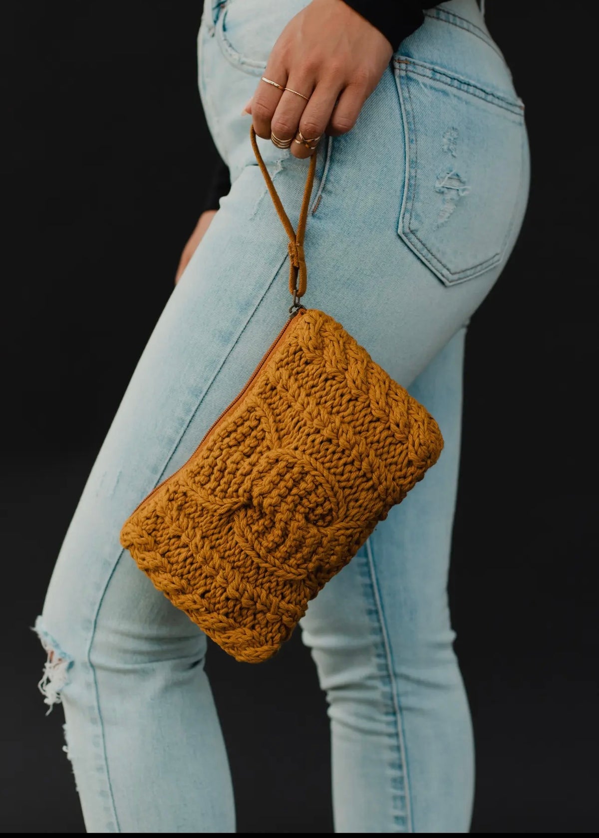 Cable Knit Clutch