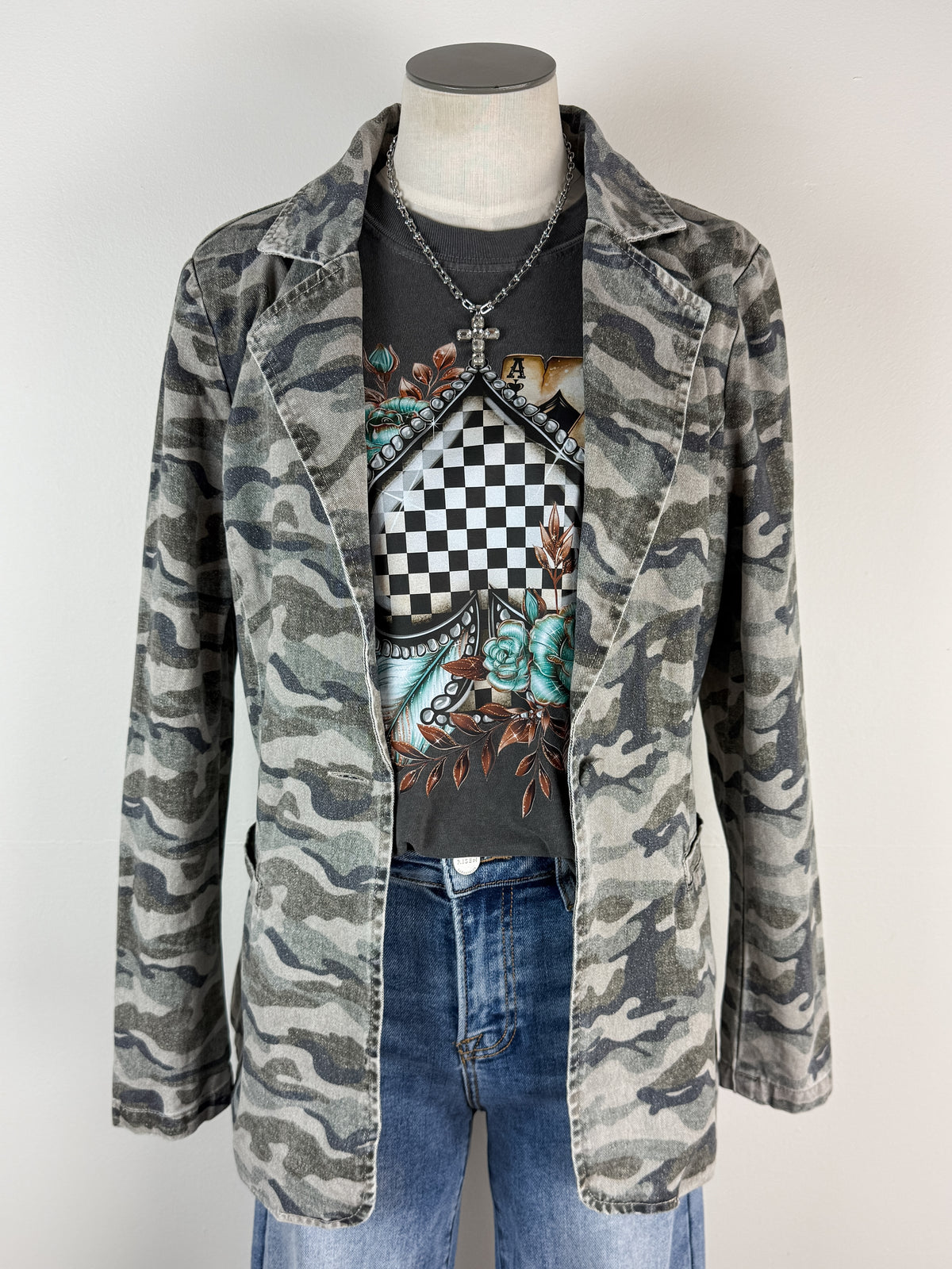 Ada Camo Blazer in Green