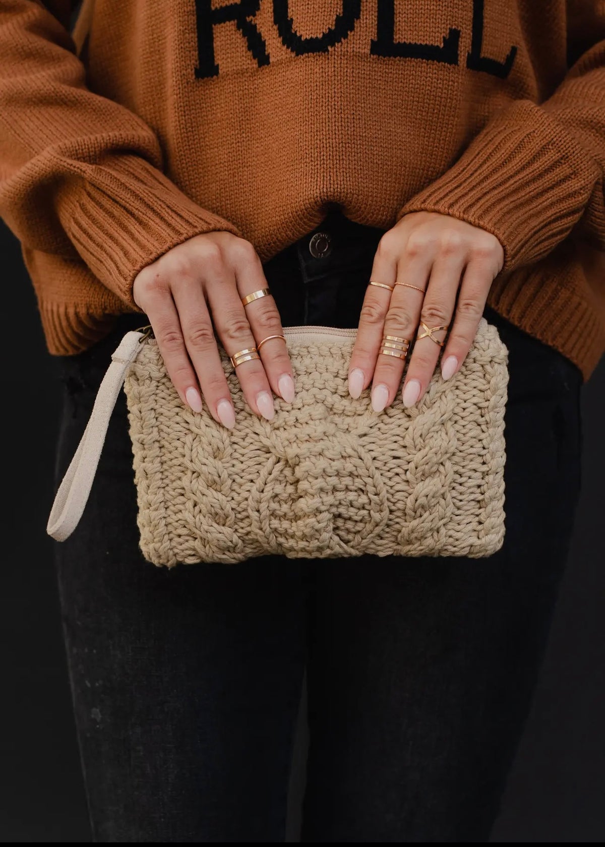 Cable Knit Clutch