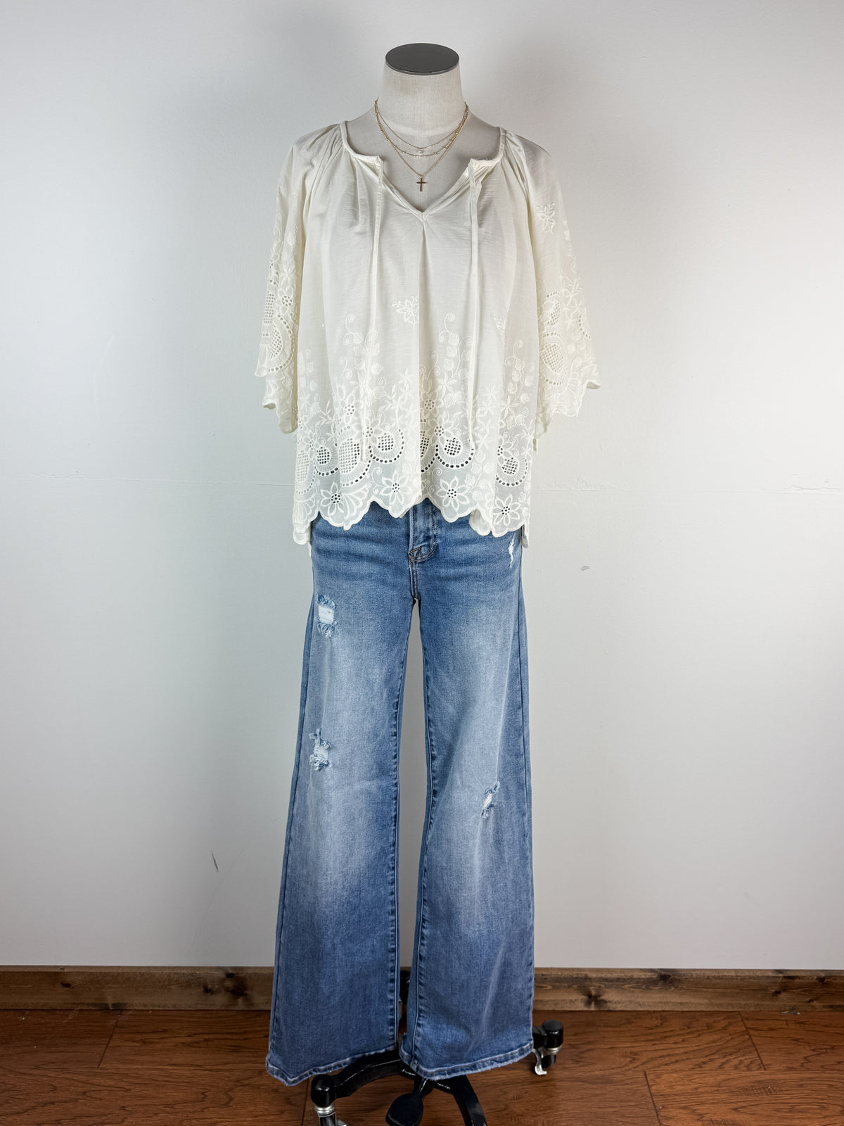 Maisy Eyelet Blouse in Ivory
