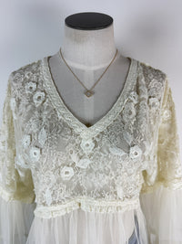 Nyla Lace Flowy Blouse in Ecru
