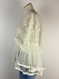 Nyla Lace Flowy Blouse in Ecru