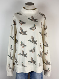 Elizabeth Mockneck Duck Sweatshirt in Natural