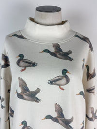 Elizabeth Mockneck Duck Sweatshirt in Natural