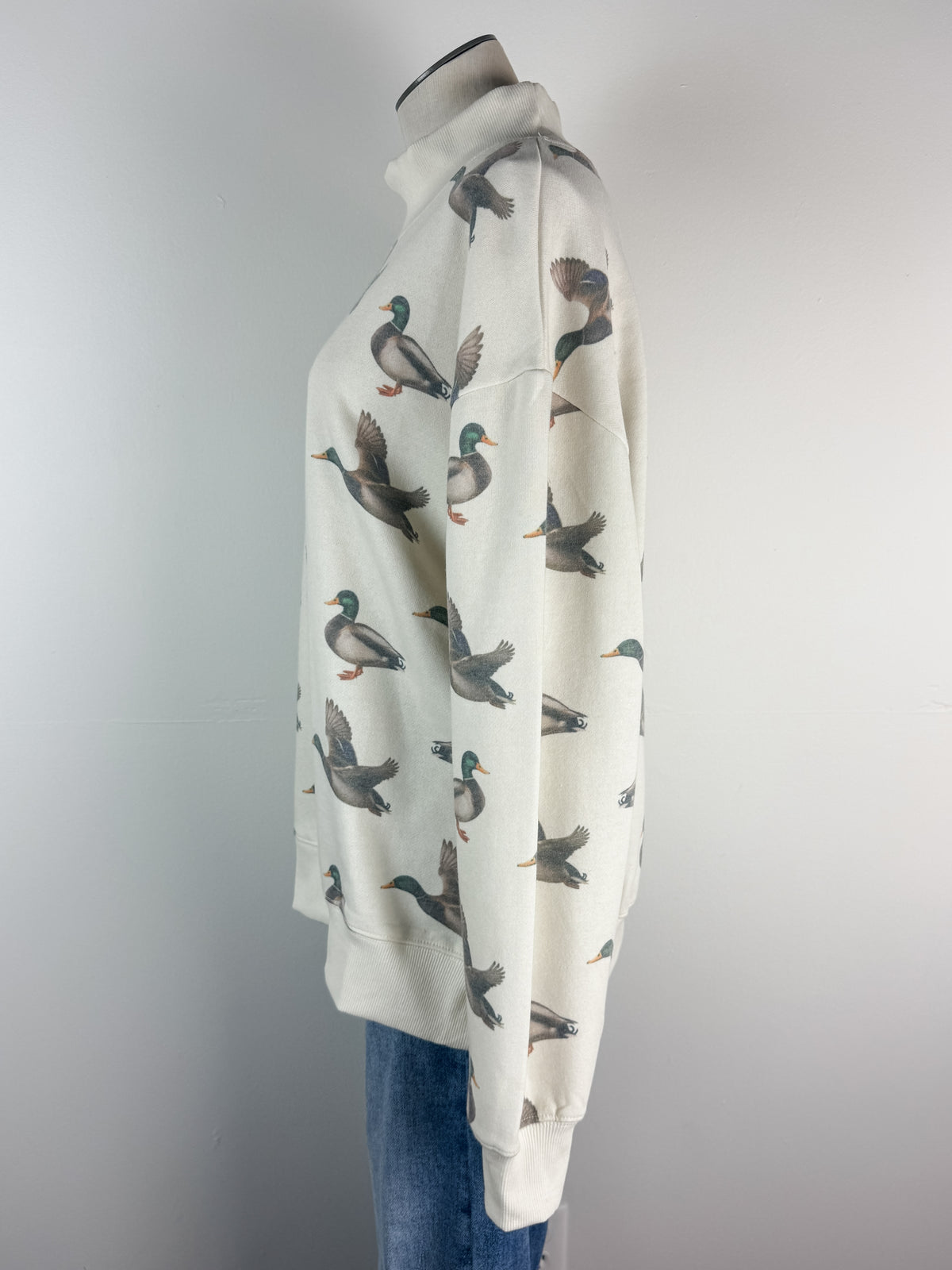 Elizabeth Mockneck Duck Sweatshirt in Natural