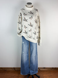 Elizabeth Mockneck Duck Sweatshirt in Natural