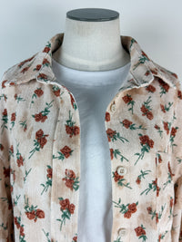 Eva Floral Corduroy Button Up in Cream/Rust