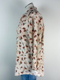 Eva Floral Corduroy Button Up in Cream/Rust