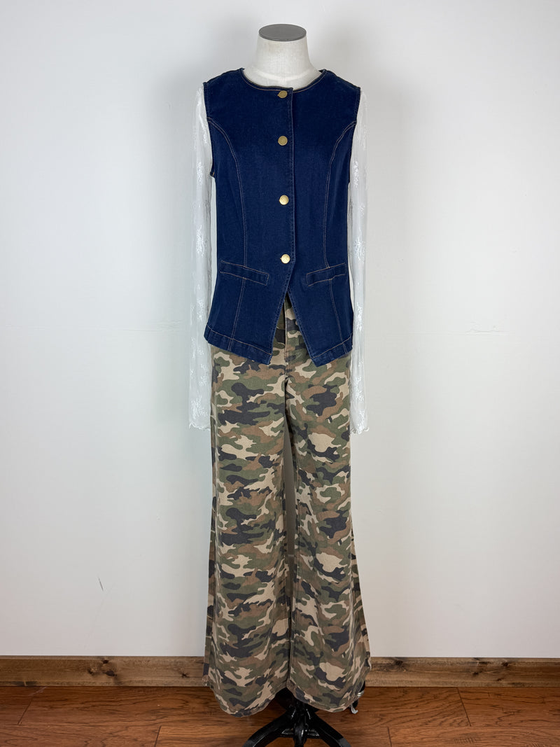 Faith Denim Vest in Dark