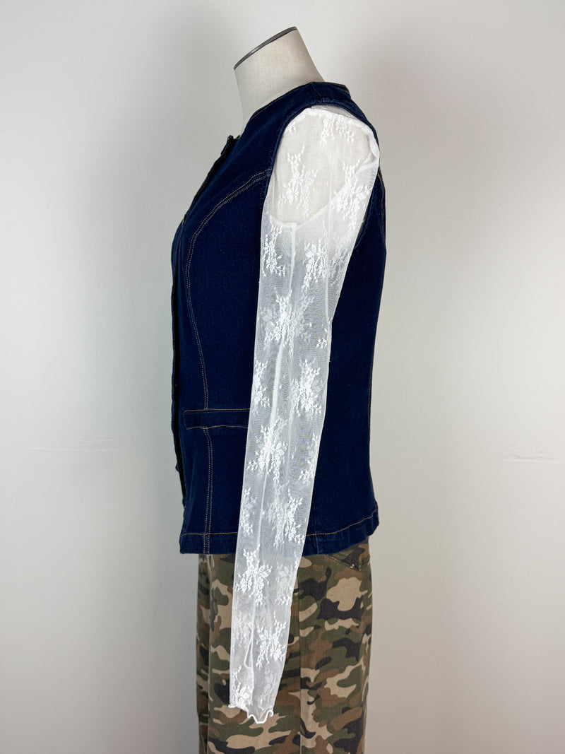 Faith Denim Vest in Dark