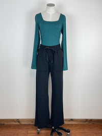Eve Long Sleeve Bodysuit in Green Jasper