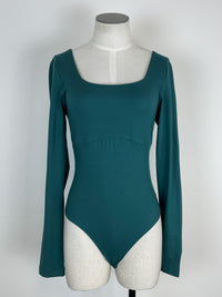 Eve Long Sleeve Bodysuit in Green Jasper
