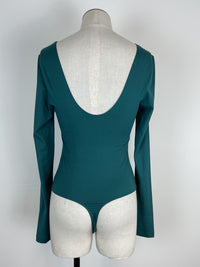 Eve Long Sleeve Bodysuit in Green Jasper
