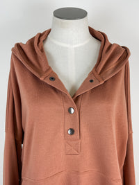 Ayla Oversized Hooded Pullover in Clay