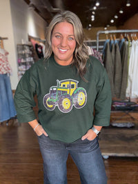 Tractor Cut Sweatshirt in Forrest