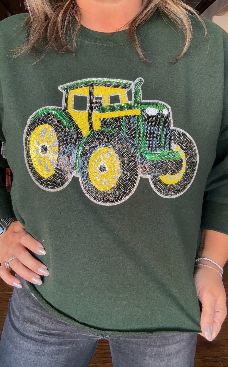 Tractor Cut Sweatshirt in Forrest