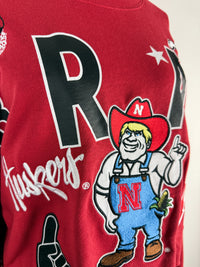 Gameday Social Nebraska Patched Up Cropped Longsleeve in Red