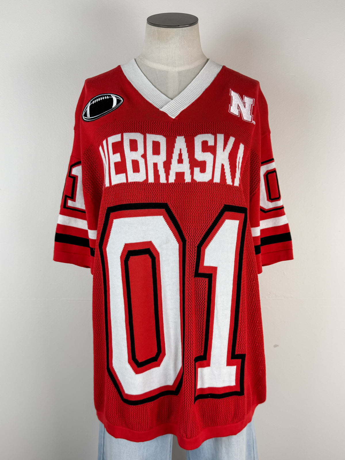 Gameday Social Nebraska Sideline Sweater Jersey in Red