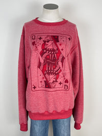 Queen of Hearts Inside Out Sweatshirt in Red