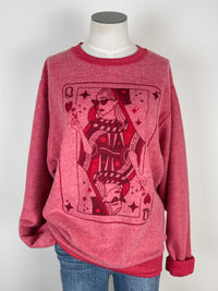 Queen of Hearts Inside Out Sweatshirt in Red