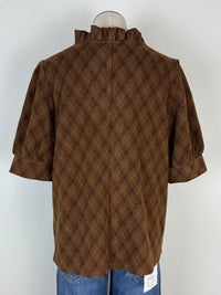 Raina Argyle Blouse in Brown