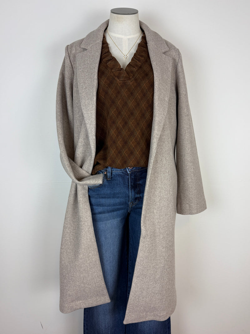 Raina Argyle Blouse in Brown