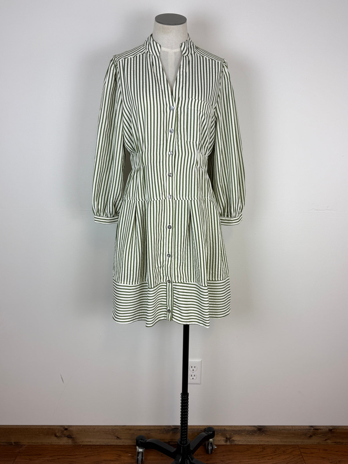 Mariella Striped Dress in Olive