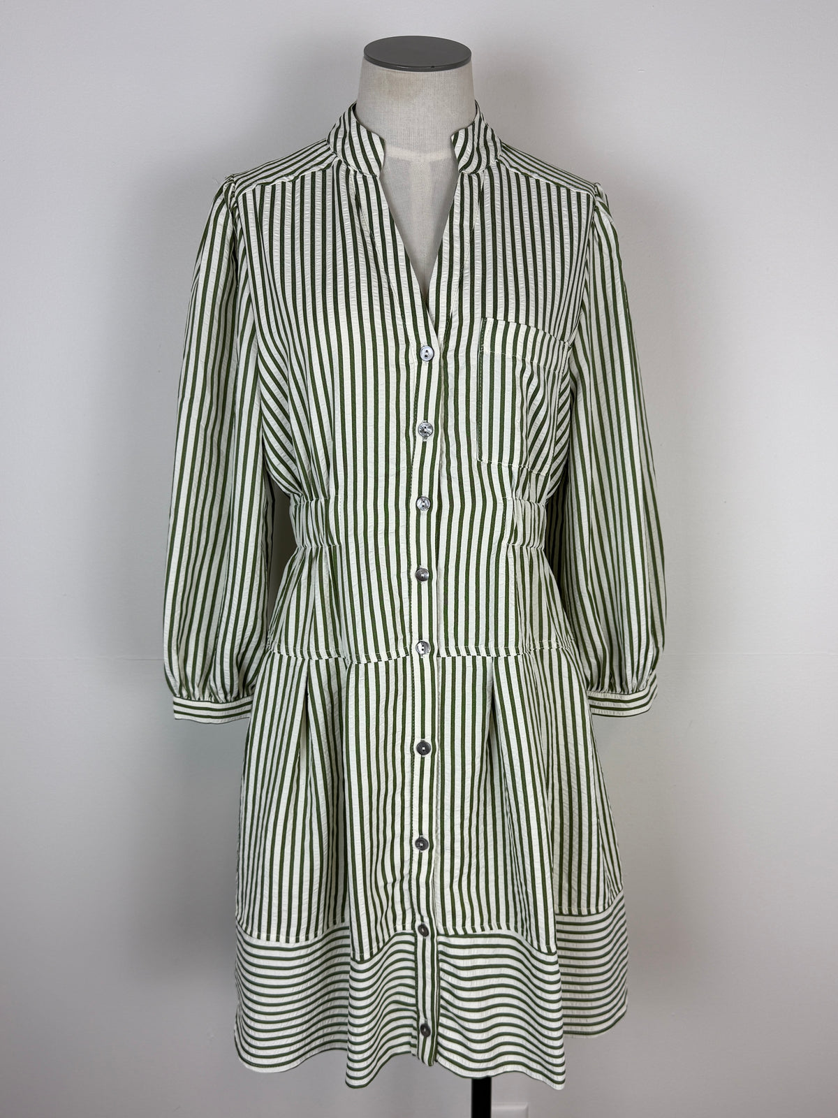 Mariella Striped Dress in Olive