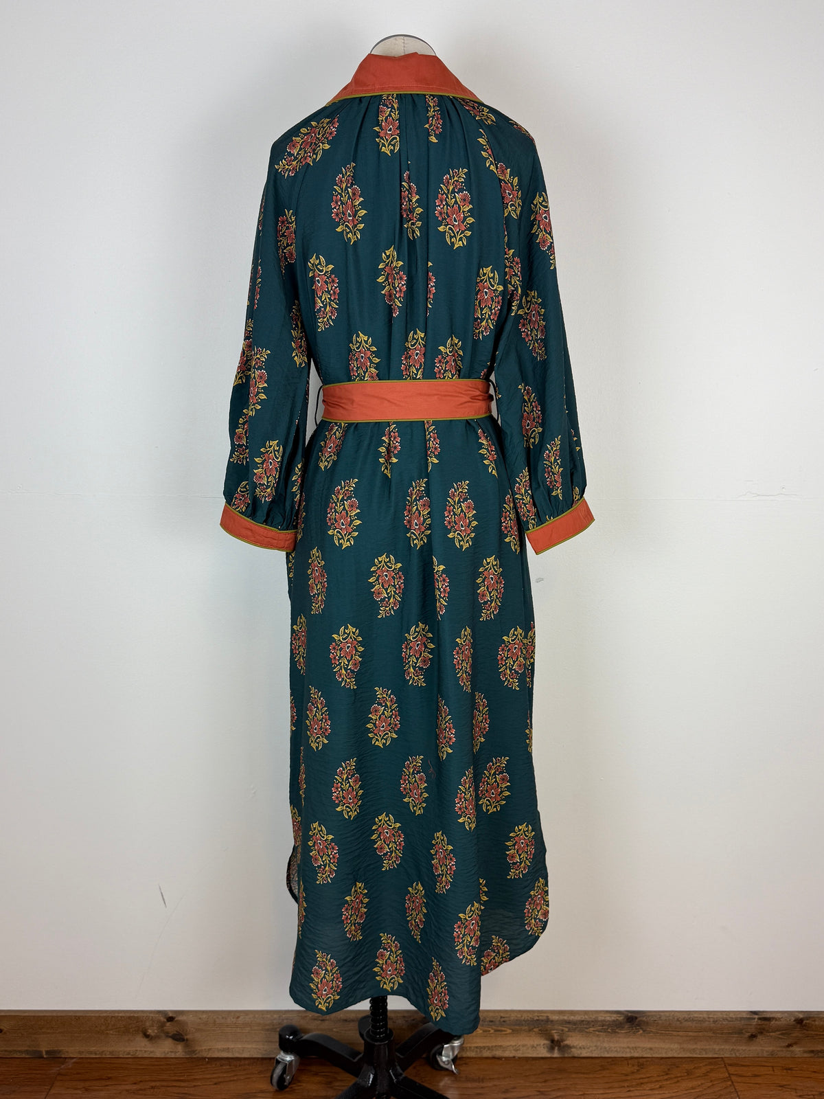 Lisa Belted Midi Dress in Dark Teal