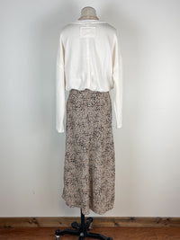 Stevie Leopard Midi Skirt in Tan