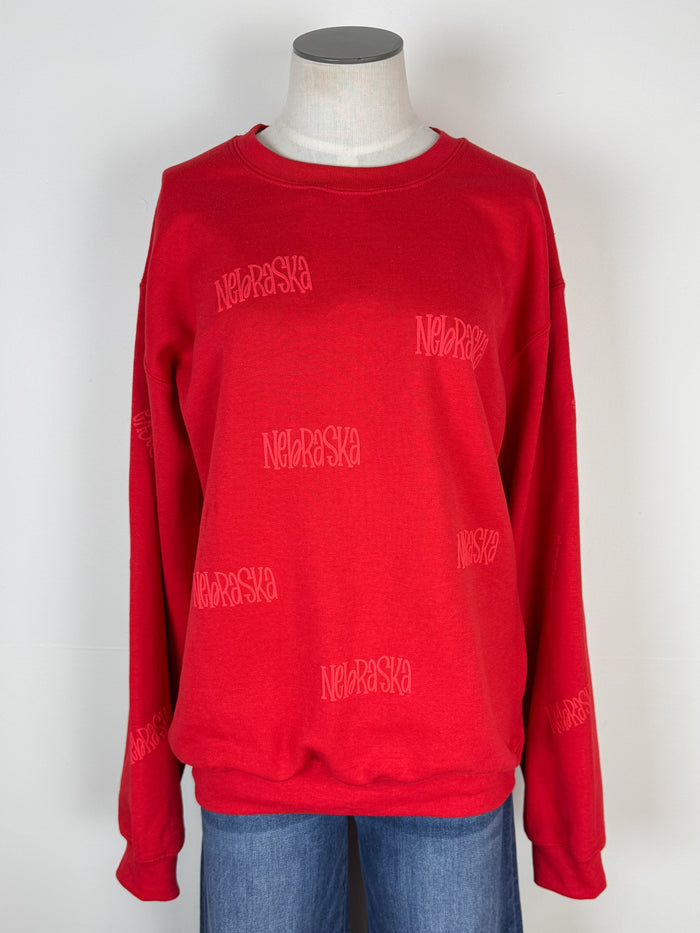 Nebraska Repeat Sweatshirt in Red