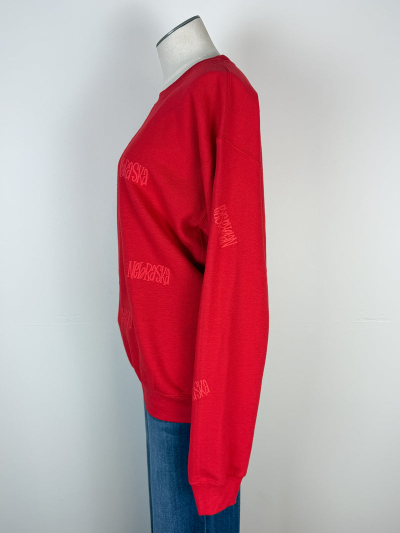 Nebraska Repeat Sweatshirt in Red