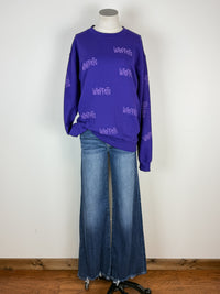 Whippet Repeat Sweatshirt in Purple