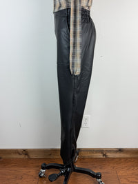 Cami Faux Leather Joggers in Black