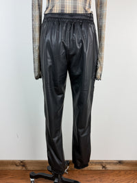 Cami Faux Leather Joggers in Black