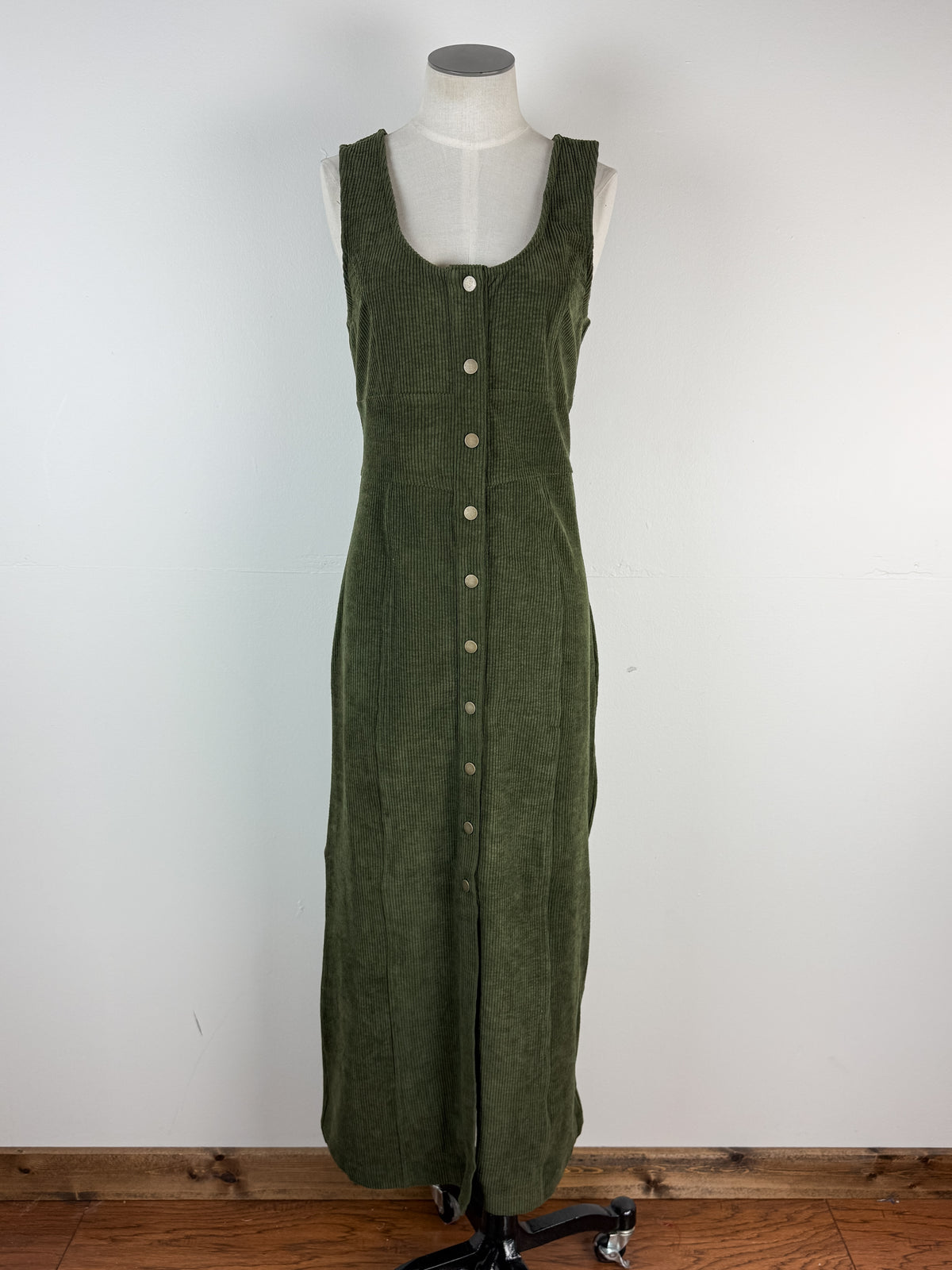 Erica Corduroy Maxi Dress in Olive