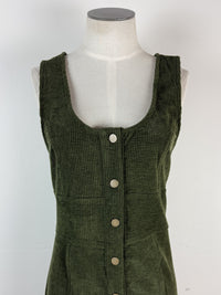 Erica Corduroy Maxi Dress in Olive