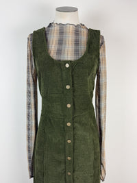 Erica Corduroy Maxi Dress in Olive