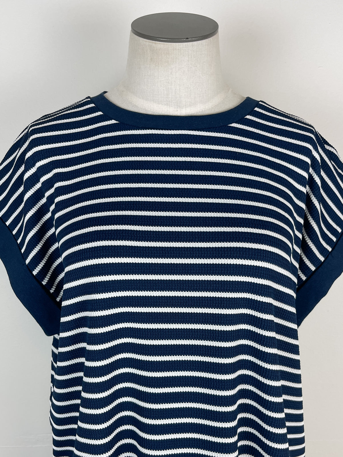 Lyla Striped Tee and Short Set in Navy