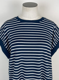 Lyla Striped Tee and Short Set in Navy