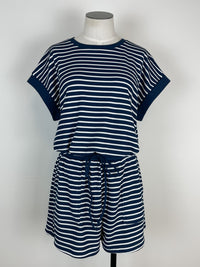 Lyla Striped Tee and Short Set in Navy