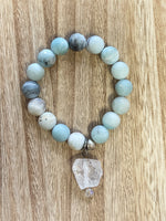 Turquoise with Crystal Charm